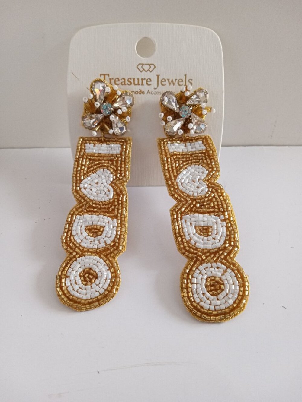 Rhinestone Beaded Dangle Studs – Crystal Sparkle Earrings